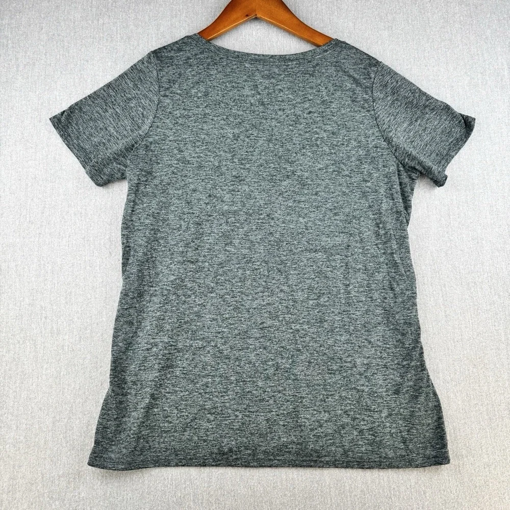 Nike Dri-FIT Athletic Top Womens Large Green Gray Short‎ Sleeve Tee
